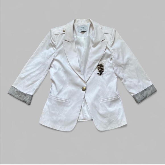 Wanheel Jackets & Blazers - Vintage-Inspired White Blazer Jacket